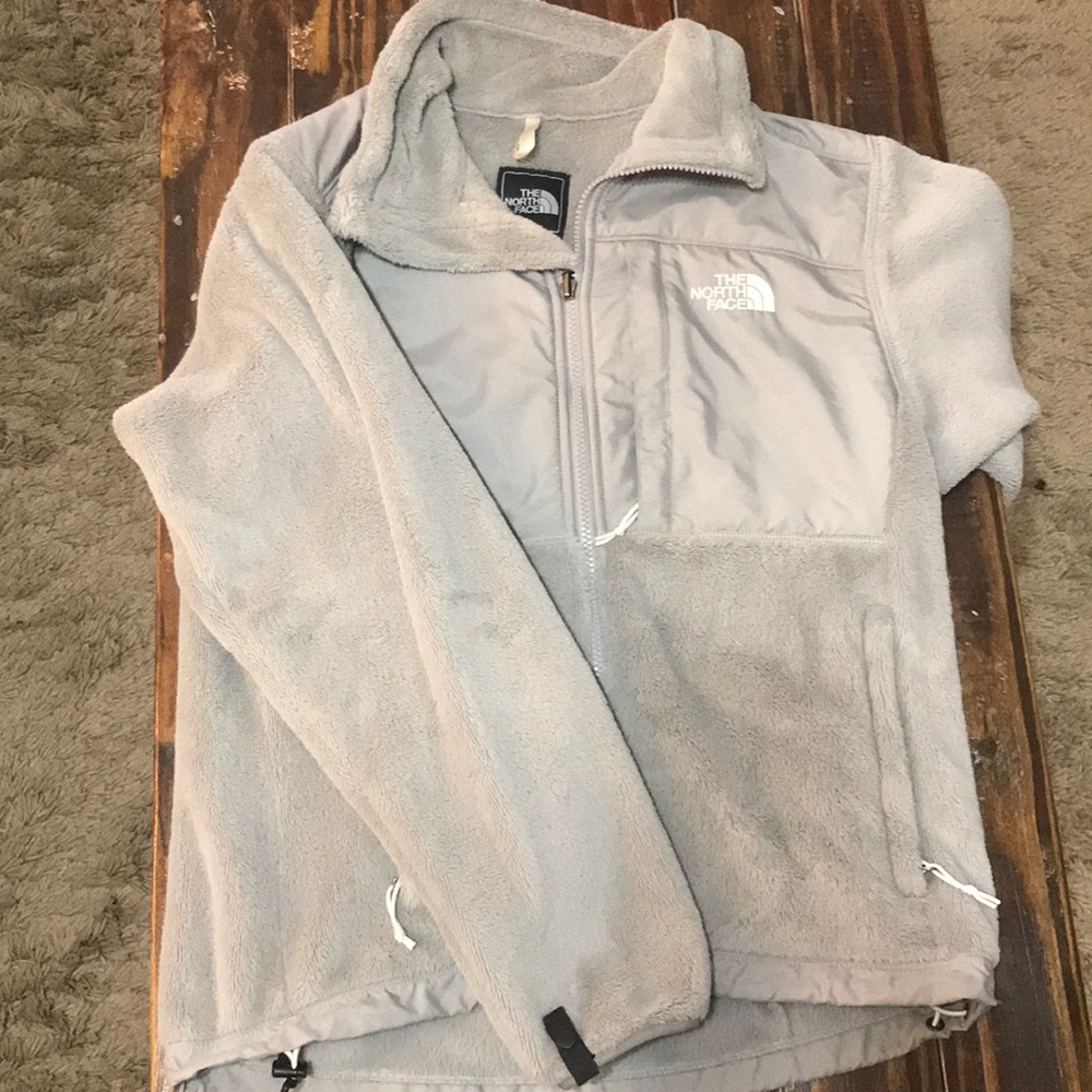 The North Face grey jacket.